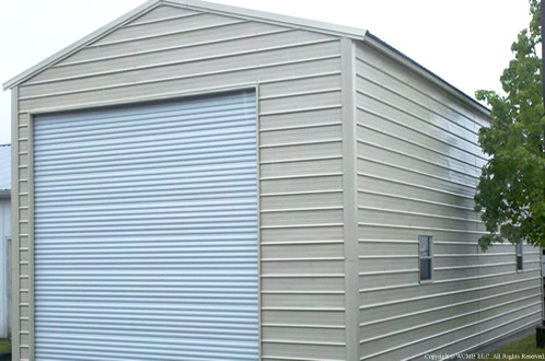 A-frame Vertical 20′ width x 30′ length x 16′(Double Legs) height (2) Sides Closed (2) Ends Closed (1) 14′ x14′ Roll-up Door (1) 34″ x 72″ Walk-in Door (1) Window Extra Braces