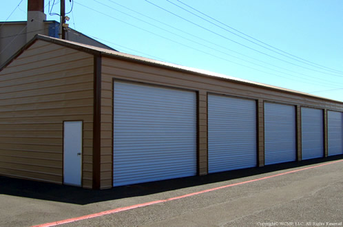 A-frame Vertical 20′ width x 82′ length x 12′ height (2) Sides Closed (2) Ends Closed (5) Bay Openings (5) 14′ x10′ Roll-up Door (1) Walk-in Door Extra Braces