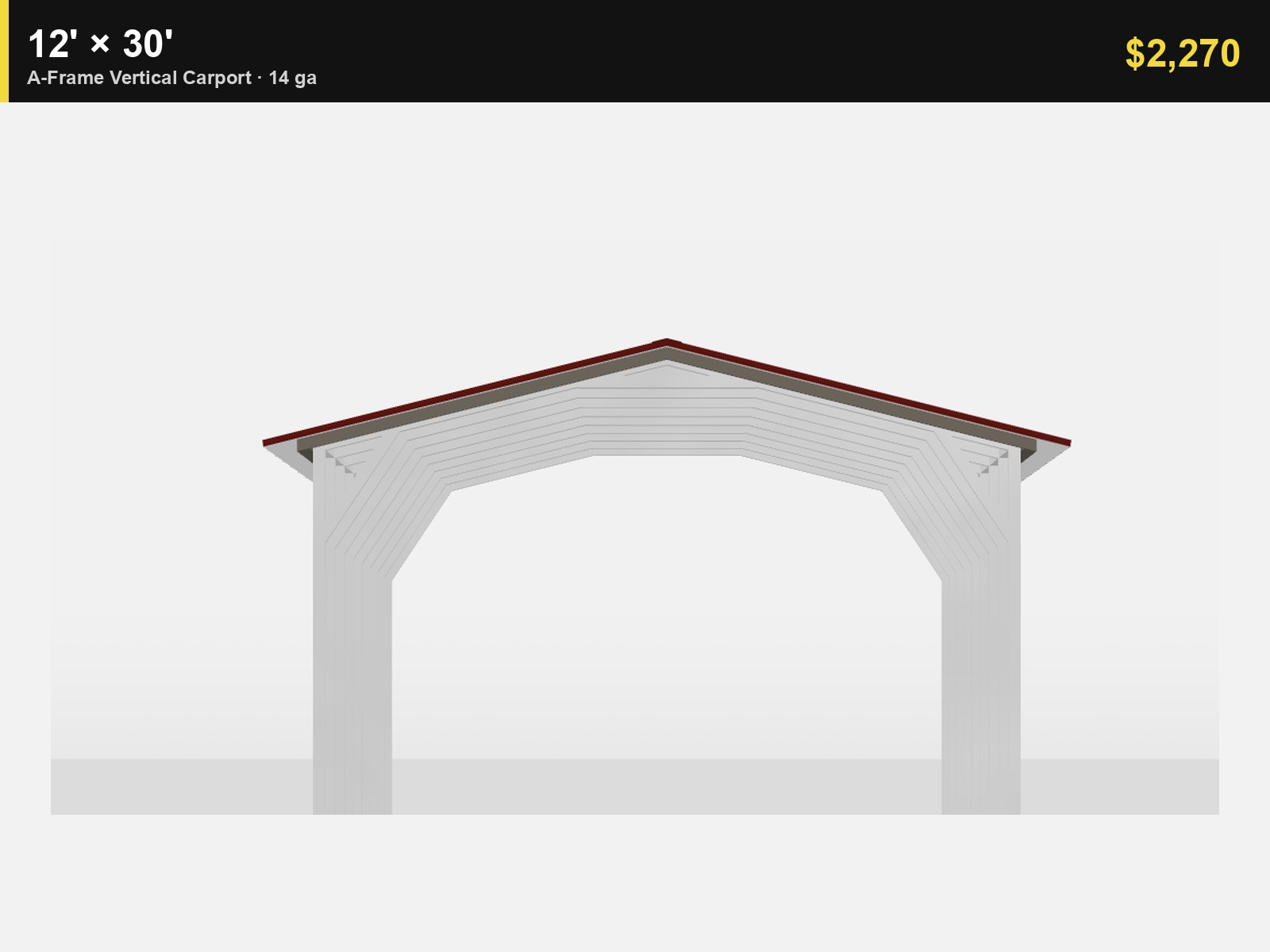 12' x 30' A-Frame Vertical Carport (14ga)