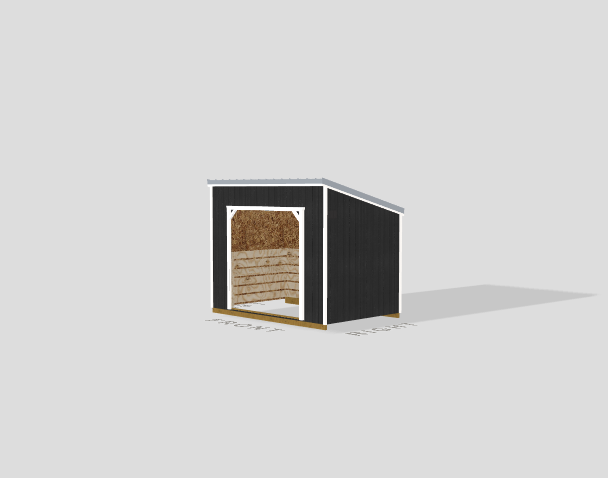 8×12 Single Slope Animal Shelter