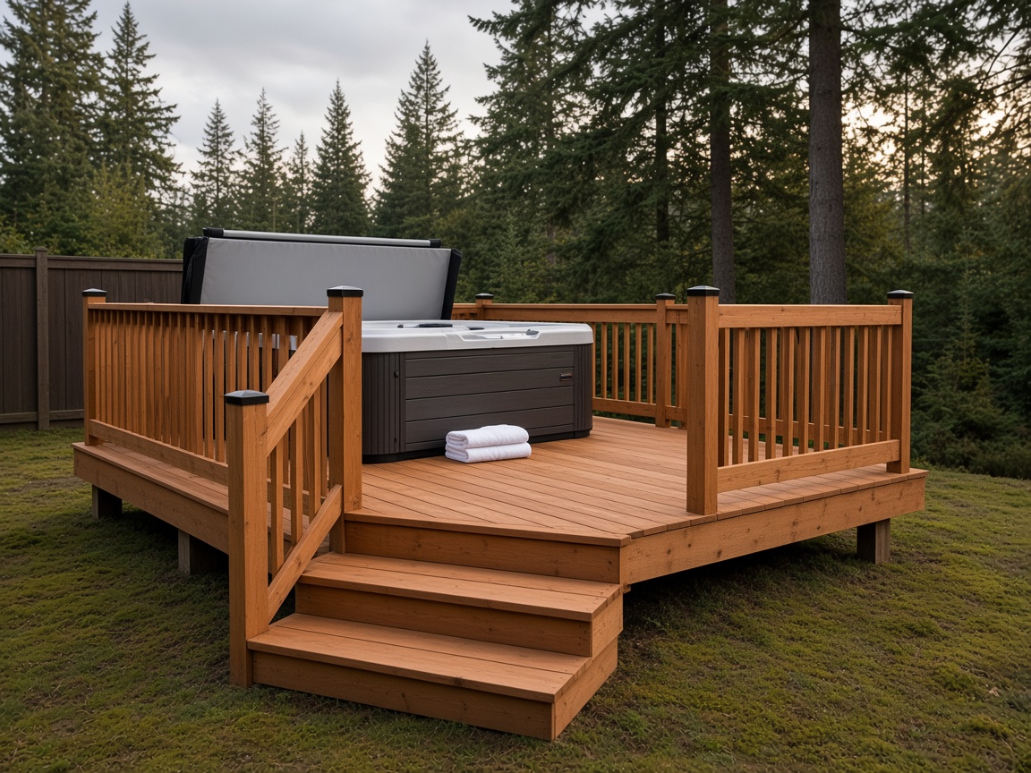 8×12 hot tub access deck