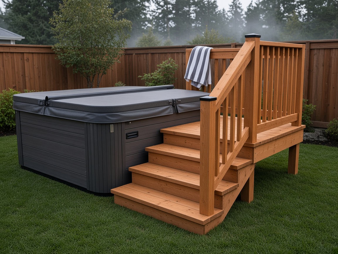8×8 hot tub access deck