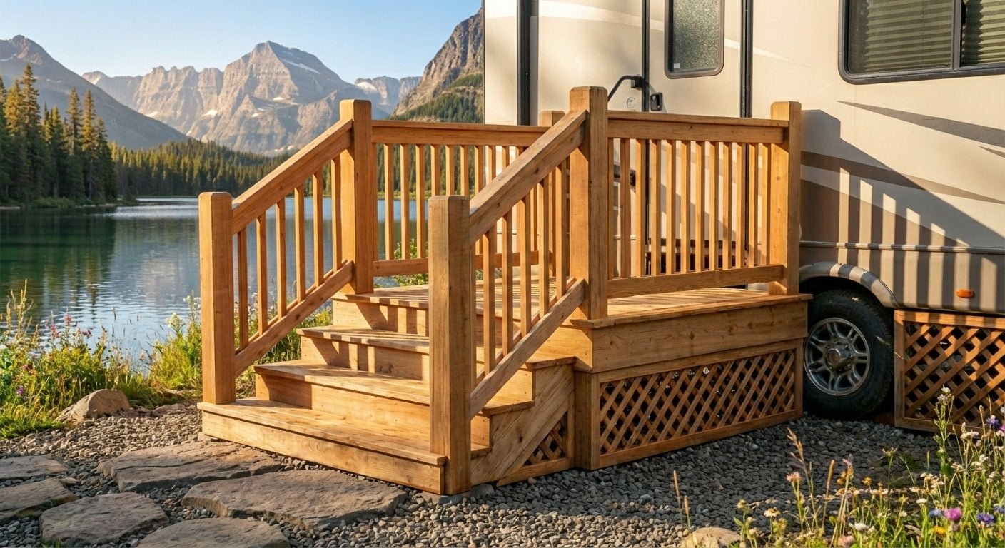 The Welcome 4×4 landing with stairs at a doorway